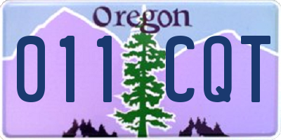 OR license plate 011CQT