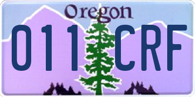 OR license plate 011CRF