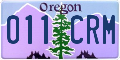 OR license plate 011CRM