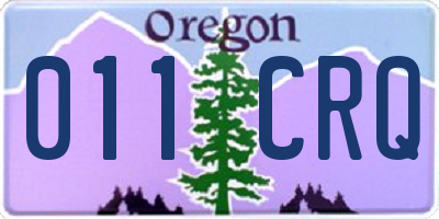 OR license plate 011CRQ