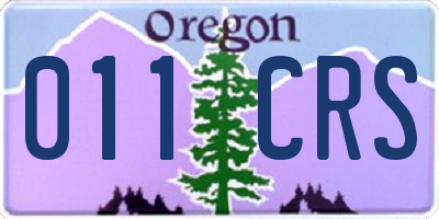 OR license plate 011CRS