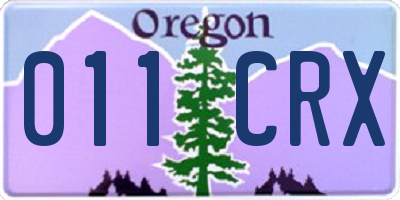 OR license plate 011CRX