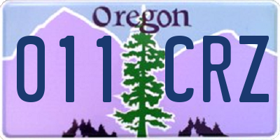 OR license plate 011CRZ