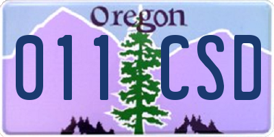 OR license plate 011CSD