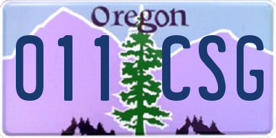OR license plate 011CSG