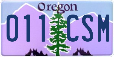 OR license plate 011CSM