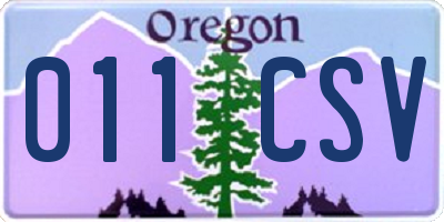 OR license plate 011CSV