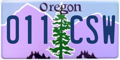 OR license plate 011CSW