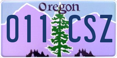 OR license plate 011CSZ