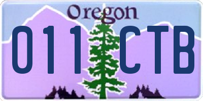 OR license plate 011CTB