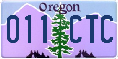 OR license plate 011CTC