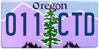 OR license plate 011CTD