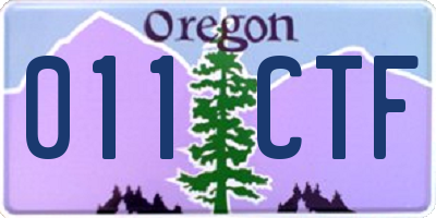 OR license plate 011CTF