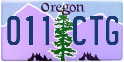 OR license plate 011CTG