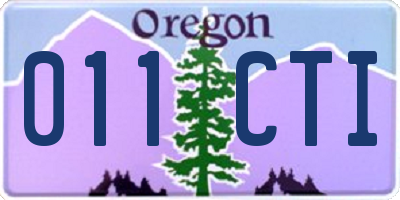 OR license plate 011CTI