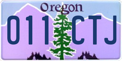 OR license plate 011CTJ