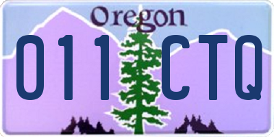 OR license plate 011CTQ