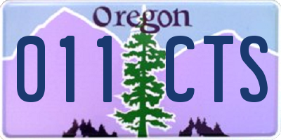 OR license plate 011CTS