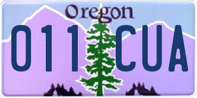 OR license plate 011CUA