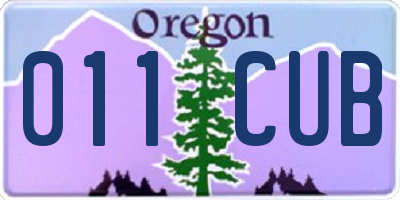 OR license plate 011CUB