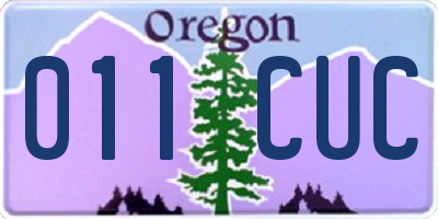 OR license plate 011CUC