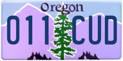 OR license plate 011CUD