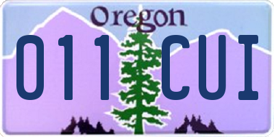 OR license plate 011CUI