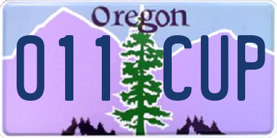 OR license plate 011CUP