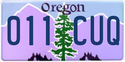 OR license plate 011CUQ