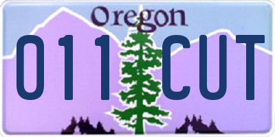 OR license plate 011CUT