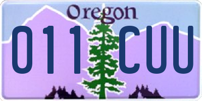 OR license plate 011CUU