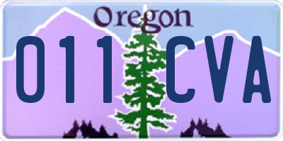 OR license plate 011CVA