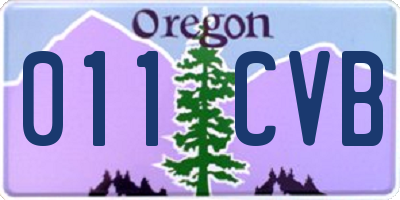 OR license plate 011CVB