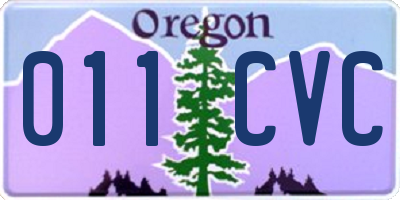 OR license plate 011CVC