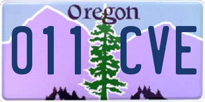 OR license plate 011CVE