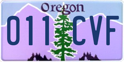 OR license plate 011CVF