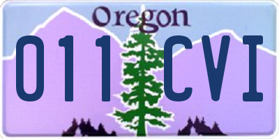 OR license plate 011CVI