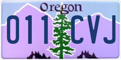 OR license plate 011CVJ