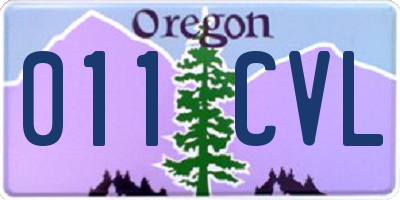 OR license plate 011CVL