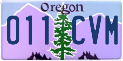 OR license plate 011CVM