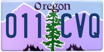 OR license plate 011CVQ