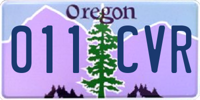 OR license plate 011CVR