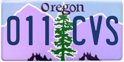 OR license plate 011CVS