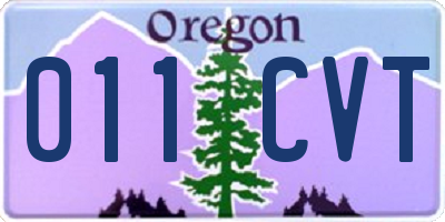 OR license plate 011CVT