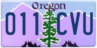 OR license plate 011CVU
