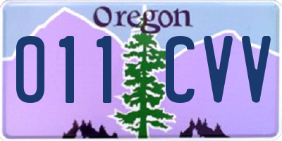 OR license plate 011CVV