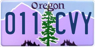 OR license plate 011CVY
