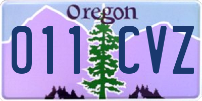 OR license plate 011CVZ