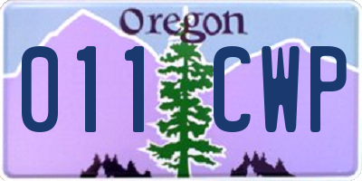 OR license plate 011CWP