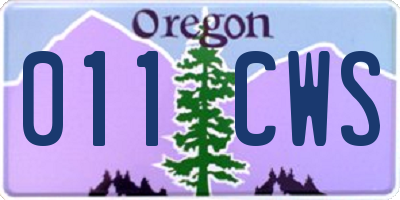 OR license plate 011CWS